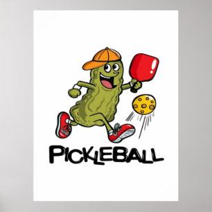Poster Picles Engraçados Jogando Pickleball