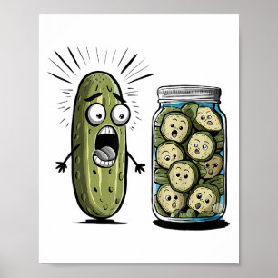 Poster Picles Engraçados Surpreendem Um Pepino E Um Jar D