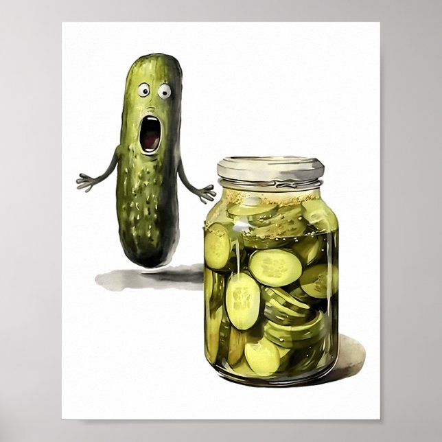 Poster Picles Engraçados Surpreendem Um Pepino E Um Jar D (Frente)