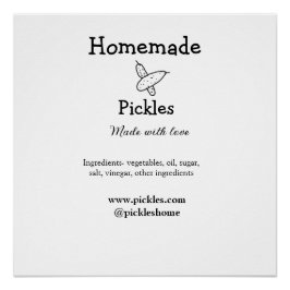 Póster Picles feitos em casa com amor adicionar texto sit