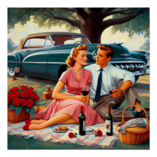 Póster Picnic vintage