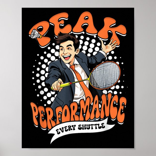 Poster Pico de Desempenho de Badminton a Cada Peteca (Frente)