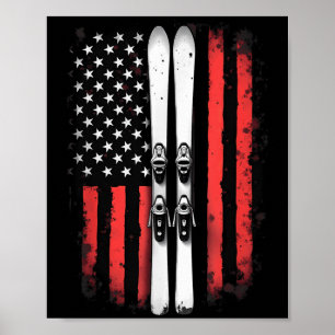Poster Pico de Esqui Alpino do Bandeira Americano _5
