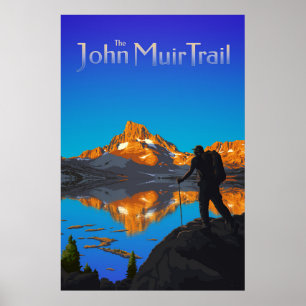 Poster Pico de Hiker e Banner - Trilha de John Muir - Log