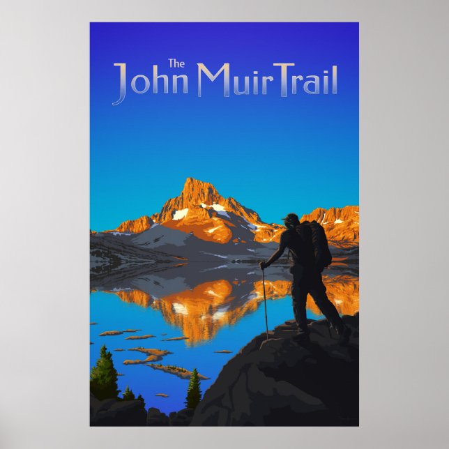 Poster Pico de Hiker e Banner - Trilha de John Muir - Log (Frente)