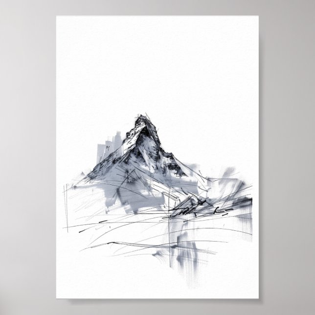 Poster Pico de montanha abstrato (Frente)