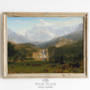 Poster Pico de pintura da Vintage nas Montanhas Rochosas