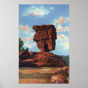 Póster Pico dos piques, Colorado - rocha equilibrada