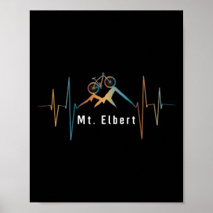 Poster Pico Mount Elbert Summit Mountain Biking Retro Cor