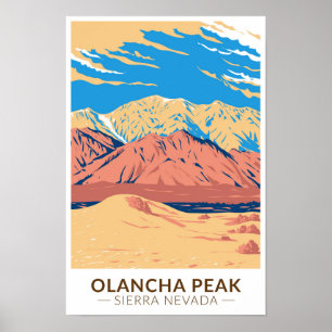 Poster Pico Olancha Sierra Nevada Califórnia Vintage