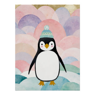 Póster Pico Pastel Penguin