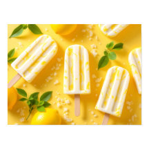 Picolé de Limão Padrão de Comida de Verão Amarelo