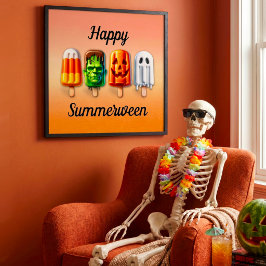 Póster Picolés de Summerween Verão de Halloween