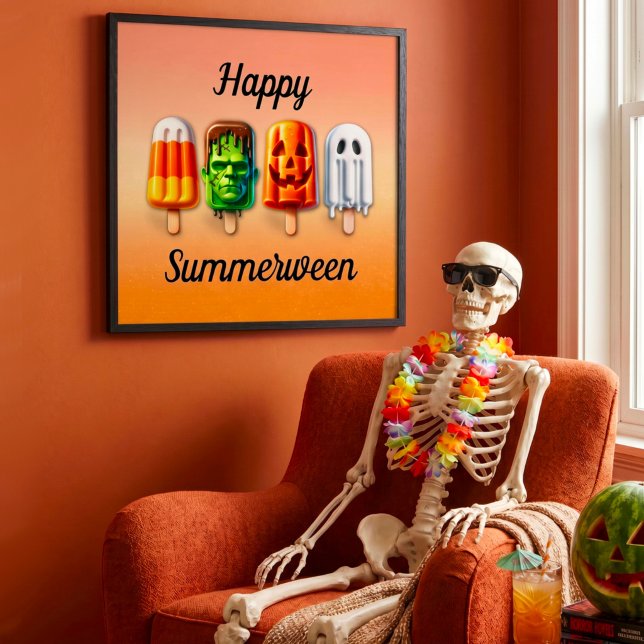 Póster Picolés de Summerween Verão de Halloween (Criador carregado)