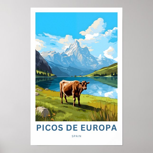 Poster Picos de Europa Espanha Viagem (Frente)