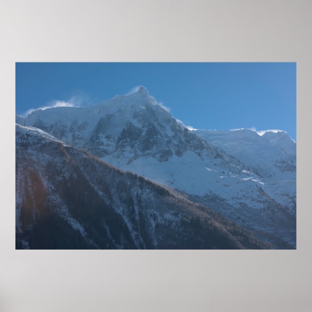 Poster Picos de montanha franceses cobertos de neve fresc (Frente)