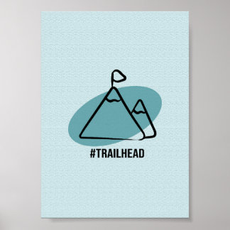 Poster Picos de montanhas Trailhead - Caminhada minimalis