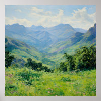Picos Florestados Verdes de Belas Artes | Impressi