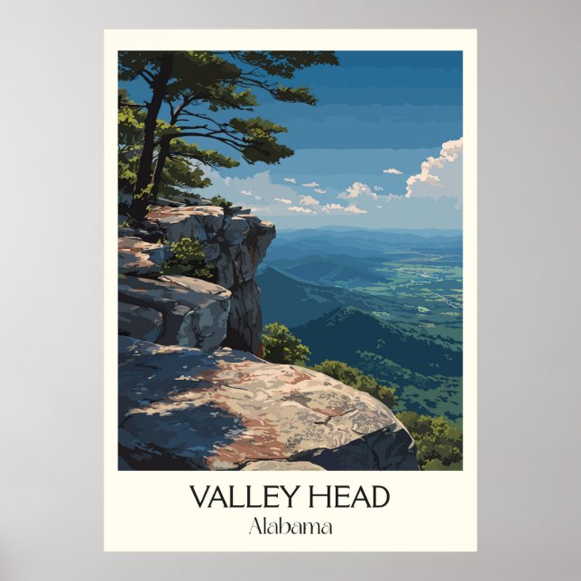 Poster Picos Montanhosos de Valley Head Alabama (Frente)