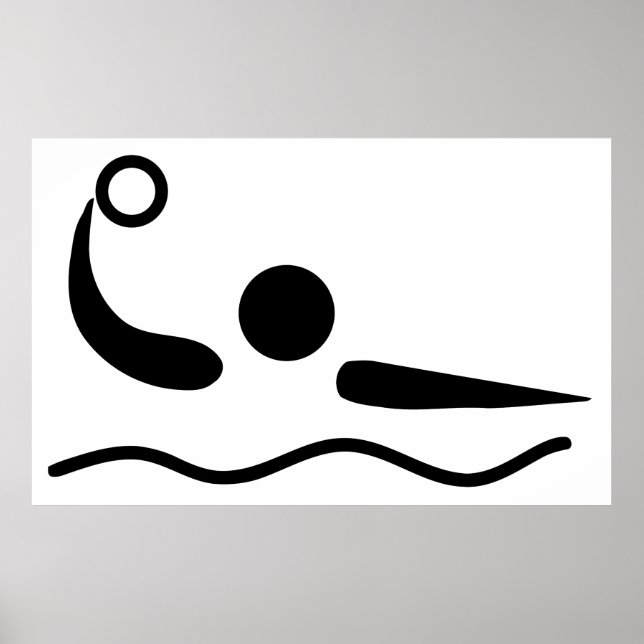 Póster Pictograma de Waterpolo Polo Água (Frente)