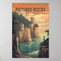 Picture Rocks National Lakeshore Viagem Vintage