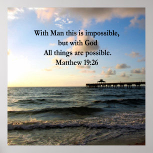 POSTER PICTURESQUE MATTHEW 19:26 OCEAN PHOTO DESIGN
