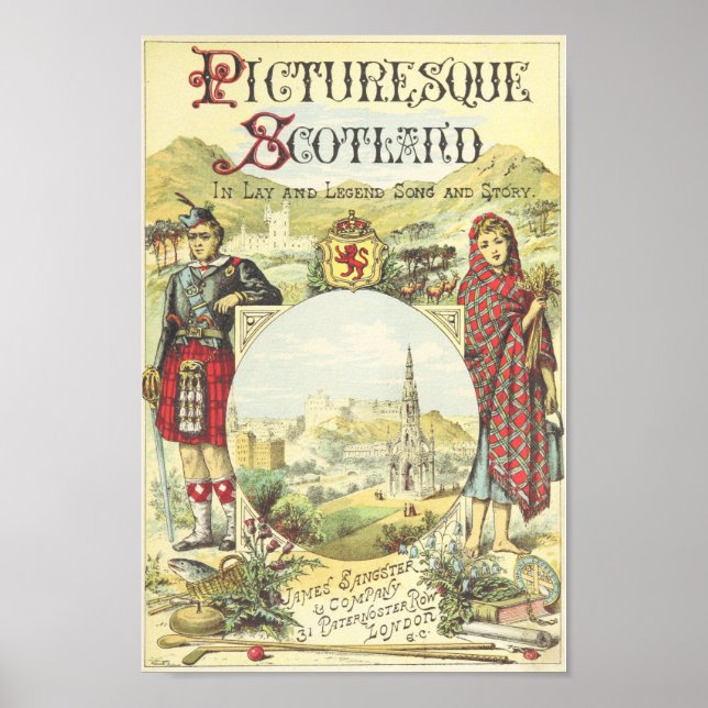 Poster Picturesque Scotland - Vintage Illustration (Frente)