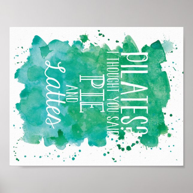 Póster Pie e Lattes - Teal/Verde (Frente)