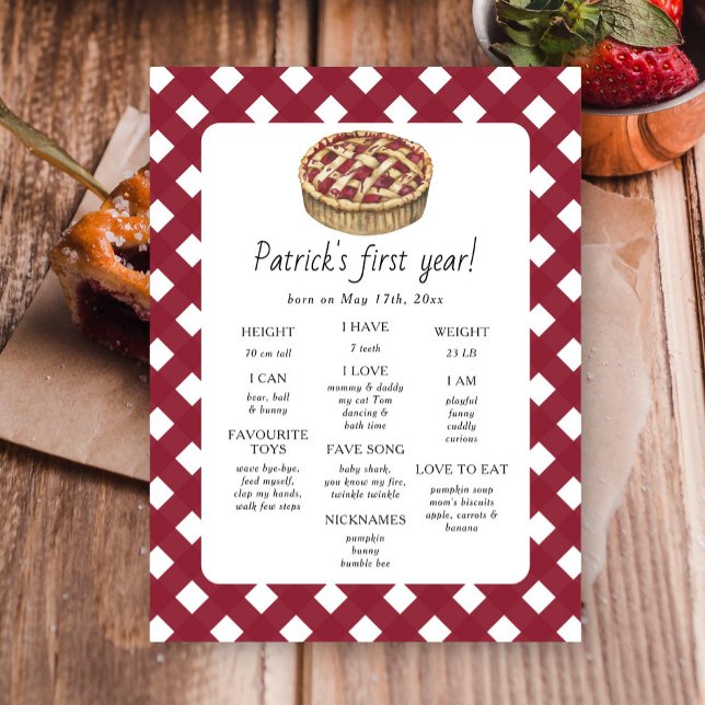 Poster Pie Primeiro Aniversário Milestone Aniversário (Criador carregado)