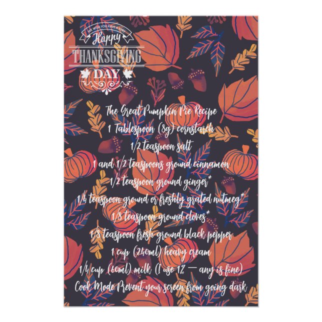 Póster Pie Pumpkin, Turquia (Frente)