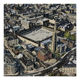 Póster Piece Hall & Cúpula da Igreja Square, Arte Halifax
