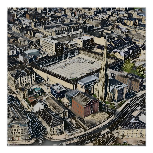 Póster Piece Hall & Cúpula da Igreja Square, Arte Halifax (Frente)