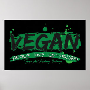 Póster Piedade do amor da paz do Vegan