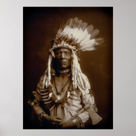 POSTER PIEGAN BLACKFEET MAN WEASEL TAIL 1900