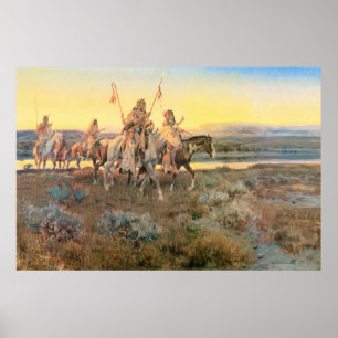 Póster Piegans, por Charles M. Russell