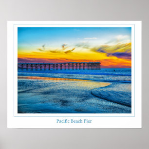 Poster Pier de Praia do Pacífico