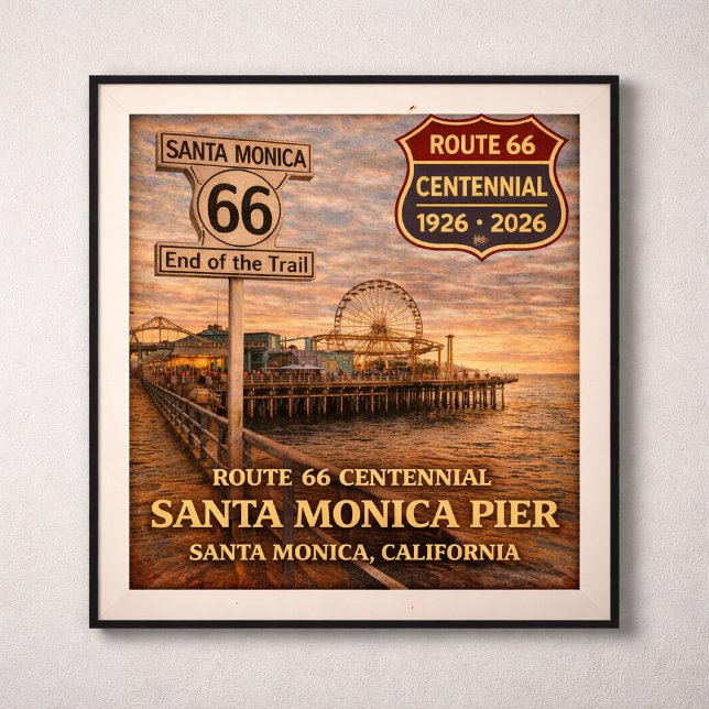 Poster Píer de Santa Mônica Centenário Califórnia (Criador carregado)