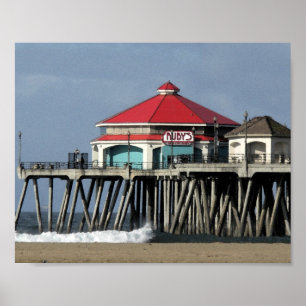 Poster Pier Praia do Diner Huntington, de Ruby