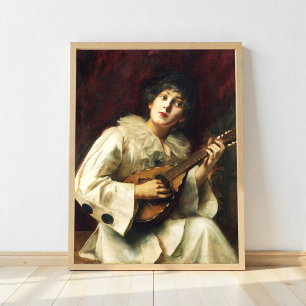 Poster Pierette Playing The Lute, 