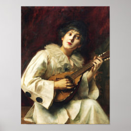 Poster Pierette Tocando o Alaúde por Paul De La Boulaye