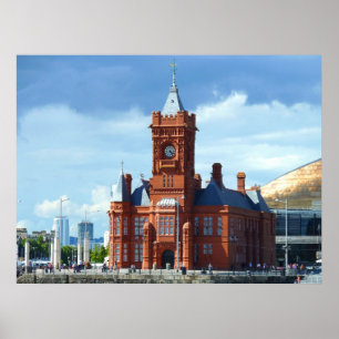 Poster Pierhead Building, Cardiff, Wales, UK