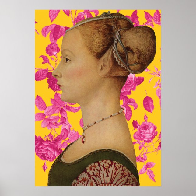 Poster Piero del Pollaiuolo, retrato de uma jovem mulher (Frente)