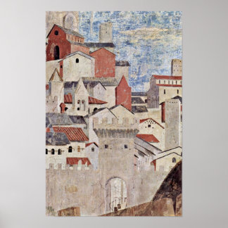Poster Piero della Francesca - Cenário arquitetônico