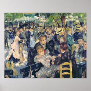 Póster Pierre A Renoir   Bola no Moulin de la Galette