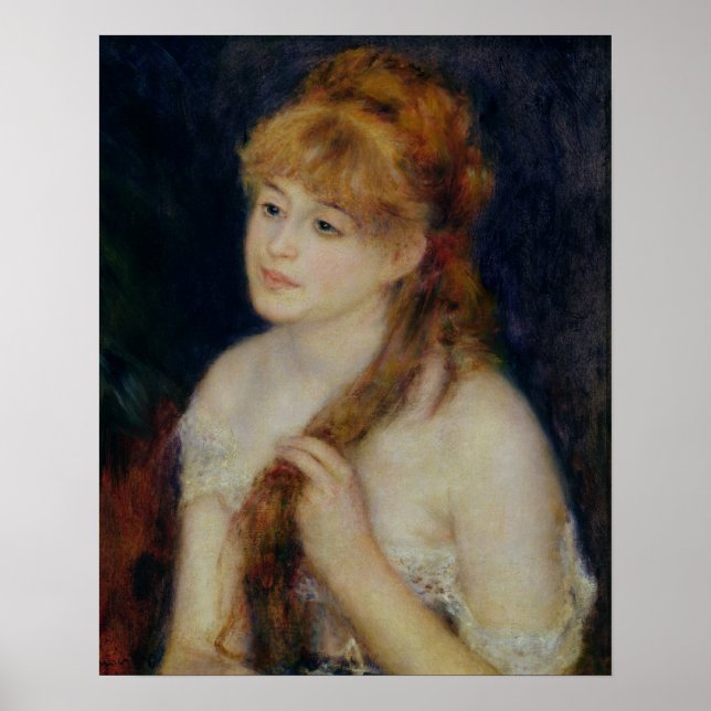 Póster Pierre A Renoir | Jovem Braçando o Cabelo (Frente)