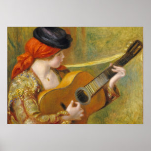 Poster Pierre A Renoir Jovem Espanhola com Violão