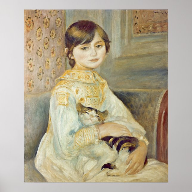 Póster Pierre A Renoir | Julie Manet com Cat (Frente)