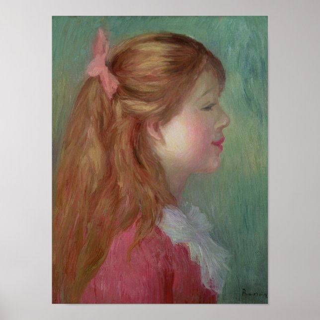 Póster Pierre A Renoir | Menina de Cabelo Longo (Frente)
