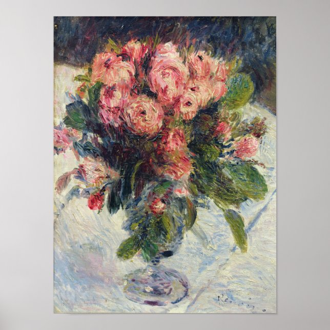 Póster Pierre A Renoir | Moss-Rosas (Frente)