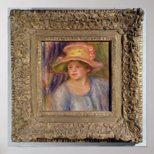 Póster Pierre A Renoir | Mulher com chapéu (Frente)